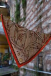 H Desen %100 İpek Twill Eşarp-Turuncu