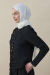 H Desen Kaşmir İpek Şal Beyaz