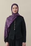 H Desen Kaşmir İpek Şal Mor