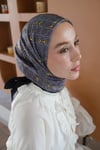 Kelepçe Desen %100 İpek Çift Taraflı Eşarp Gri