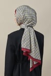 Kelepçe Desen İpek Vual Şal Bordo