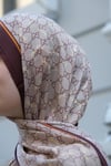 Kelepçe Desen İpek Vual Şal-Kahve