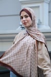 Kelepçe Desen İpek Vual Şal-Kahve