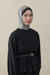 Kelepçe Desen İpek Vual Şal Siyah
