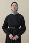 Kelepçe Desen İpek Vual Şal Siyah