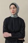 Kelepçe Desen İpek Vual Şal Siyah