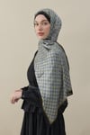 Kelepçe Desen İpek Vual Şal Siyah