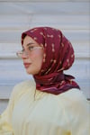 Kelepçe Desen Twill Eşarp-Bordo