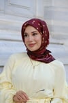 Kelepçe Desen Twill Eşarp-Bordo