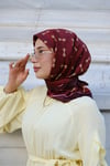 Kelepçe Desen Twill Eşarp-Bordo