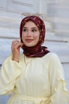 Kelepçe Desen Twill Eşarp-Bordo