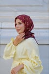 Kelepçe Desen Twill Eşarp-Bordo