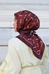 Kelepçe Desen Twill Eşarp-Bordo