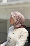 Kelepçe Desen Twill Eşarp Kahve