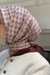 Kelepçe Desen Twill Eşarp Kahve