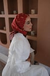Kelepçe Desen Twill Eşarp Kırmızı