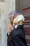 Kelepçe Desen Twill Eşarp-Koyu Vizon
