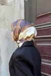 Kelepçe Desen Twill Eşarp-Koyu Vizon