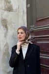 Kelepçe Desen Twill Eşarp-Koyu Vizon