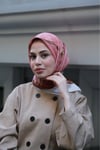 Kelepçe Desen Twill Eşarp-Pembe