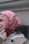 Kelepçe Desen Twill Eşarp-Pembe