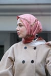 Kelepçe Desen Twill Eşarp-Pembe