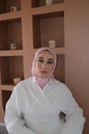 Kelepçe Desen Twill Eşarp Pudra