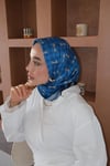 Kelepçe Desen Twill Eşarp Saks Mavisi