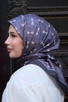 Kelepçe Desen Twill Eşarp-Siyah