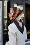 Kelepçe Desen Twill Eşarp-Siyah