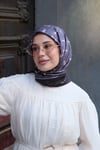 Kelepçe Desen Twill Eşarp-Siyah