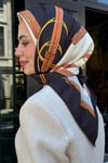 Kelepçe Desen Twill Eşarp-Siyah
