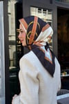 Kelepçe Desen Twill Eşarp-Siyah