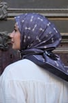 Kelepçe Desen Twill Eşarp-Siyah