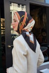 Kelepçe Desen Twill Eşarp-Siyah