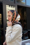 Kelepçe Desen Twill Eşarp-Siyah