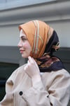 Kelepçe Desen Twill Eşarp-Siyah Taba