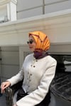 Kelepçe Desen Twill Eşarp-Turuncu
