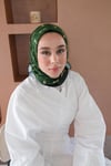 Kelepçe Desen Twill Eşarp Yeşil