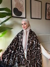 Leopar Desen Omuz Şalı -Vizon