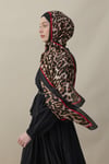 Leopar Vual İpek Şal Siyah
