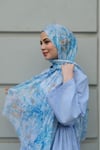 Marble Coton Şal-Mavi