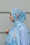 Marble Coton Şal-Mavi