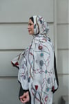 Mücevher Desen İpek Vual Şal-Beyaz