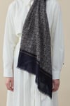Navy Motif Yün İpek Şal Beden;Standart