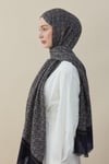 Navy Motif Yün İpek Şal Beden;Standart