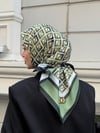 Olive Çift Taraflı Twill Eşarp-Yeşil