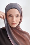 ORGANIC TOUCH VİSKON BLEND DESEN ŞAL - KAHVE - FÜME