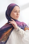 ORGANIC TOUCH VİSKON BLEND DESEN ŞAL - MÜRDÜM