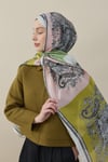 Patchora Vual İpek Şal Beyaz